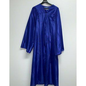 Academus Graduation Gown HS College Shiny Royal Blue Unisex Sz 57 6'0" to 6'2"